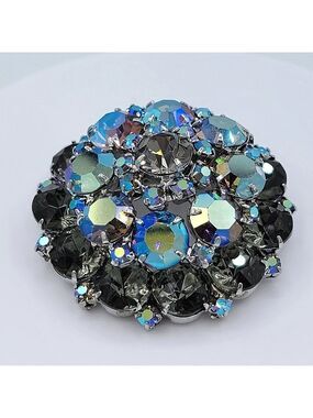 Vintage Domed Brooch Crystal #2332